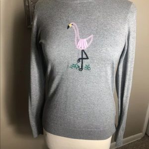 Banana Republic Sweater S Flamingo Scalloped